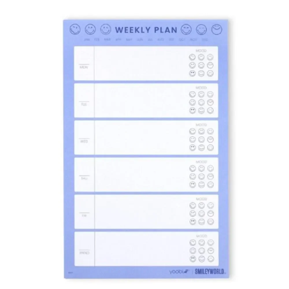 Yoobi x SMILEYWORLD Undated Weekly Planning Pad NO PENCIL 7